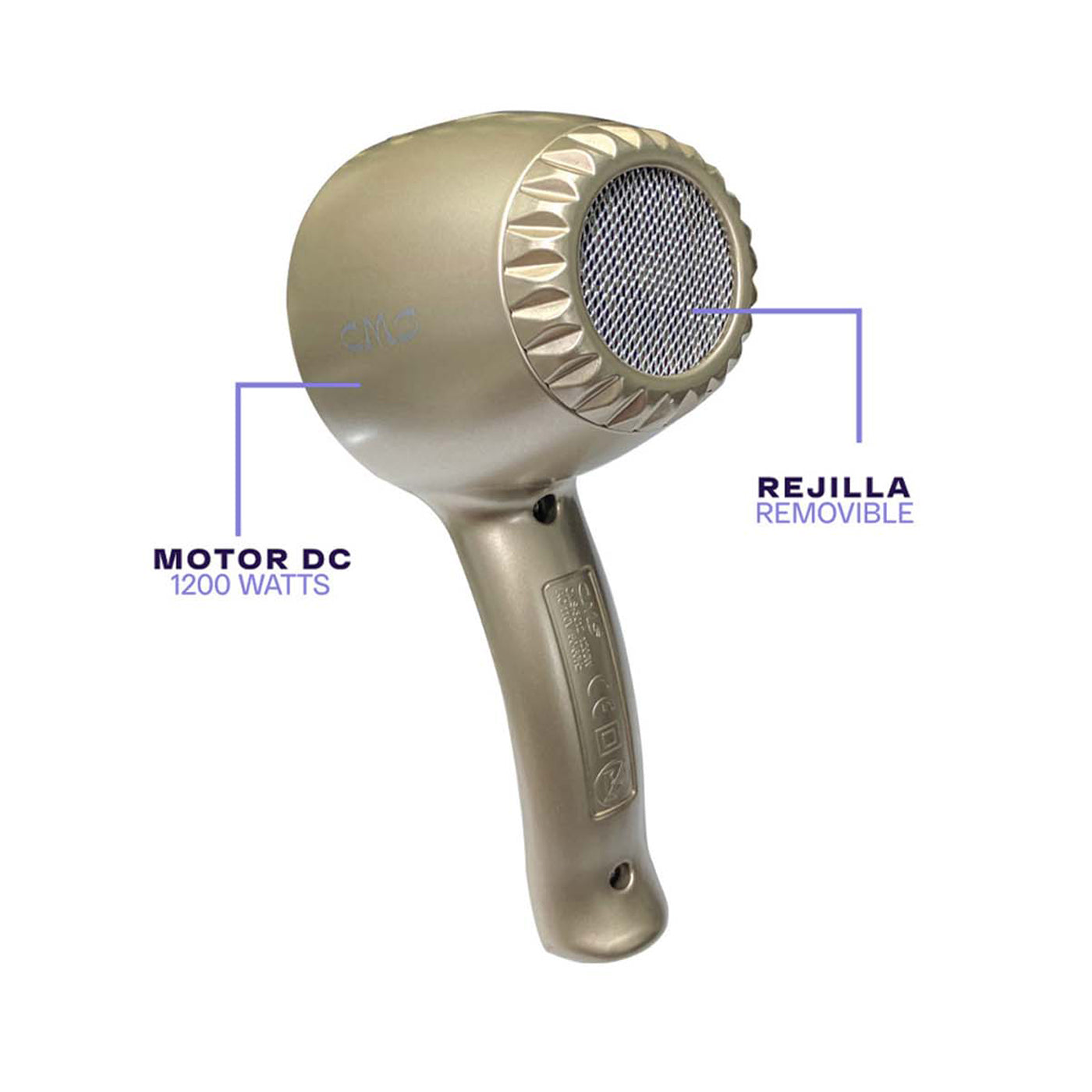 Secador Para Cabello Personal Viajero CMS Cosmos Canes Dorado Edición Limitada